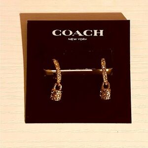 NWT Coach quilted padlock earrings